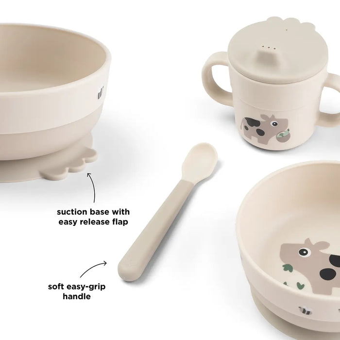 Set Vajilla con Ventosa Tiny Farm Arena