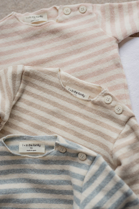 SUDADERA DE BEBÉ NEWBORN SACHA NUDE – 1+ MORE IN THE FAMILY