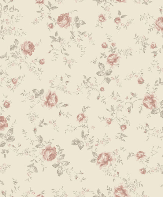 PAPEL PINTADO JARDÍN DE ROSAS BEIGE