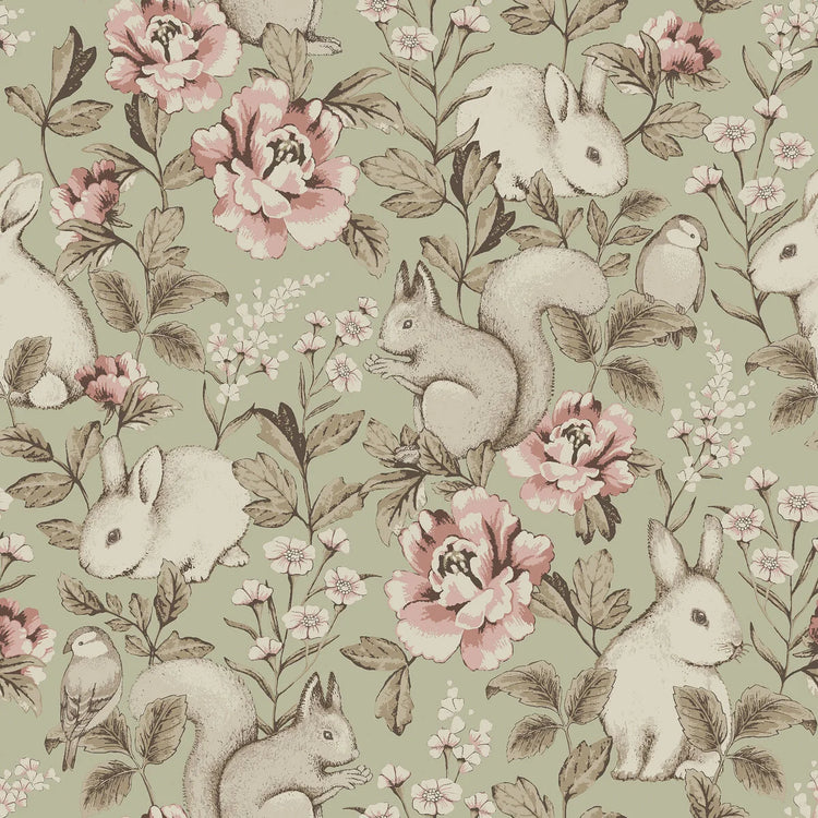 PAPEL PINTADO BOSQUE MÁGICO VERDE