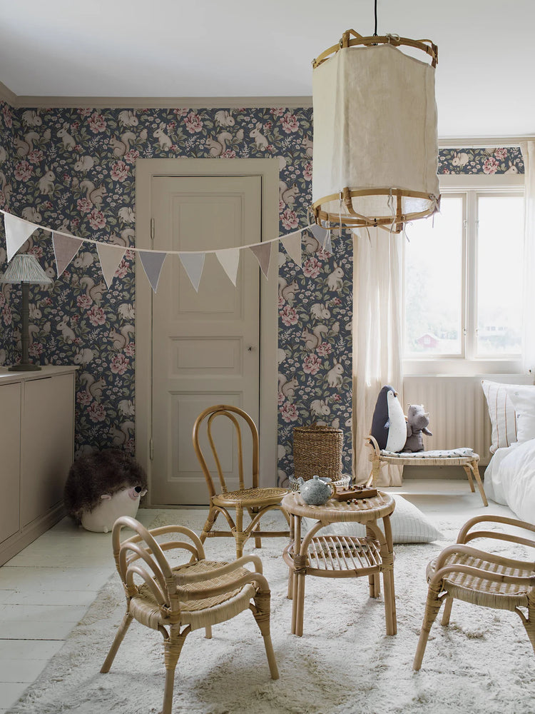 PAPEL PINTADO BOSQUE MÁGICO AZUL