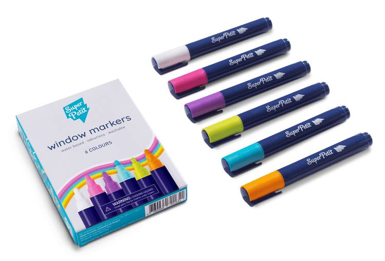 ROTULADORES DE 6 COLORES PARA VENTANAS