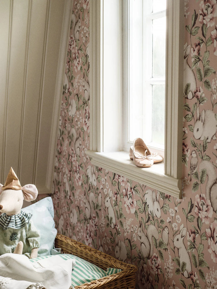 PAPEL PINTADO BOSQUE MÁGICO ROSA