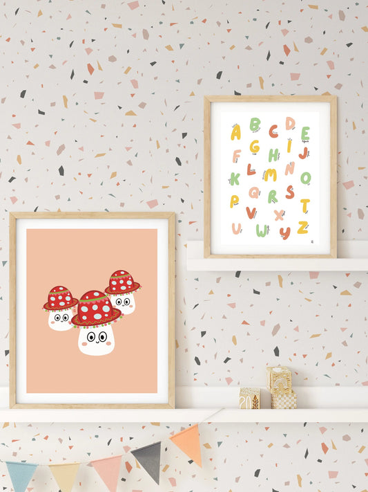 Lámina Decorativa Tres Setas Con Sombrero por Margaux Levaufre