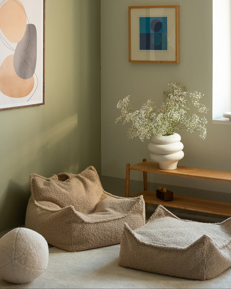 Set biscuit Beanbag Chair and Ottoman