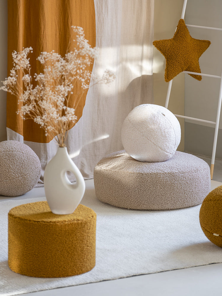 Biscuit White Ottoman