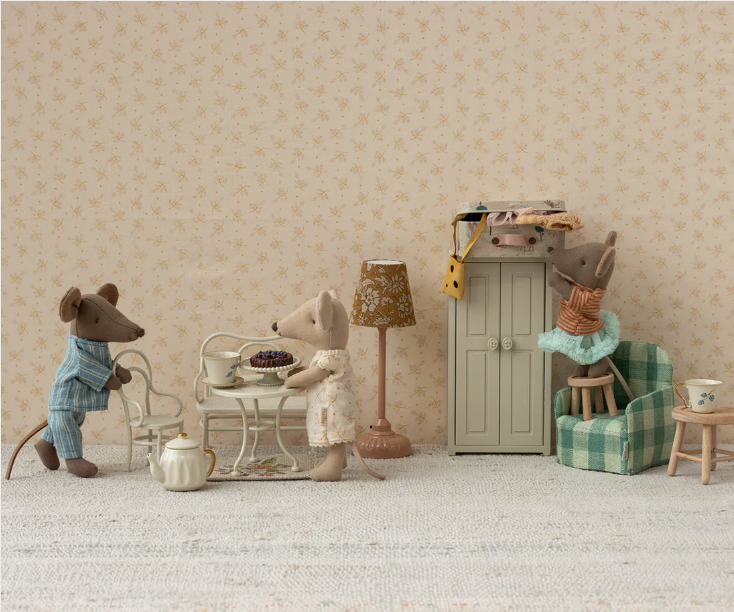 Set de café con mobiliario completo, Pequeño - Blanco hueso