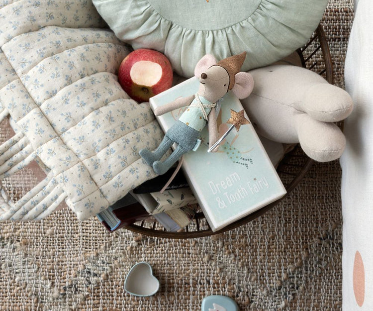 Ratoncito Perez en caja de cerillas + cajita para dientes