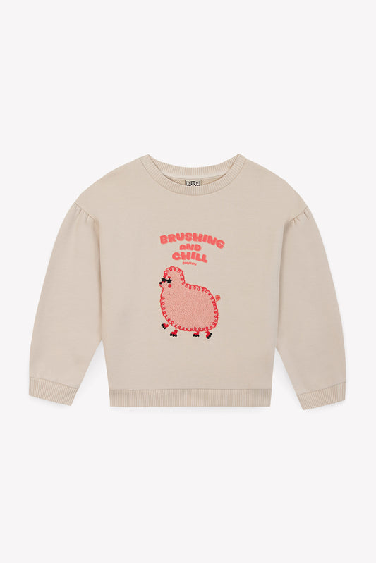 Sudadera Lys Brushing – Estilo Cocooning con Toque Divertido