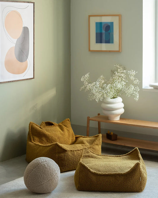 Maple Beanbag Chair and Ottoman Set