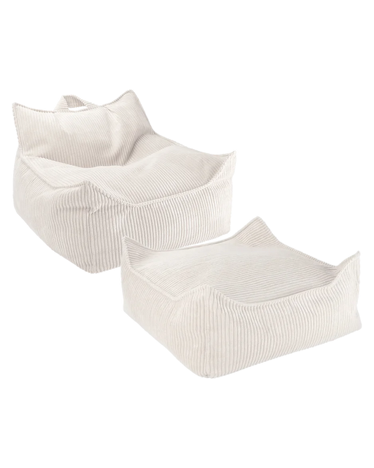 Marshmallow Beanbag Chair and Ottoman Set