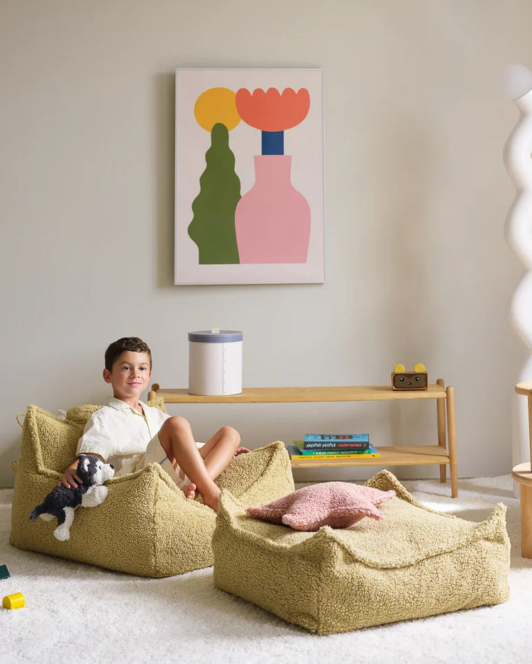 Matcha Beanbag Chair and Ottoman Set