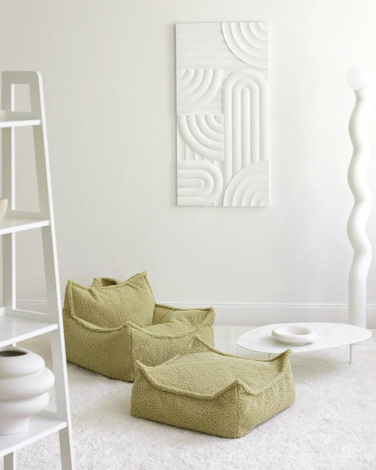 Matcha Beanbag Chair and Ottoman Set