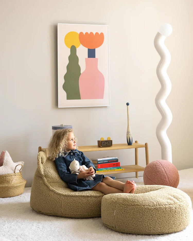 Matcha Bear Beanbag and Ottoman Set