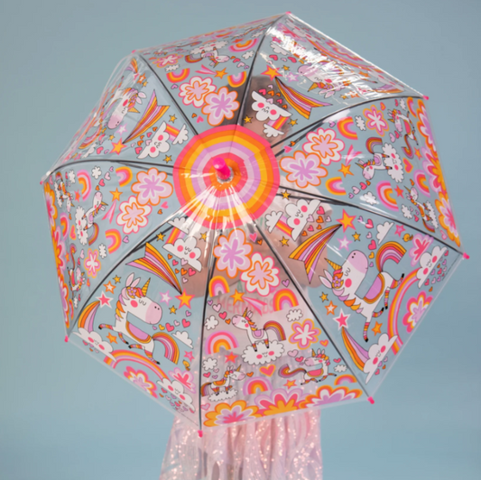 Paraguas Transparente Unicorns & Rainbows