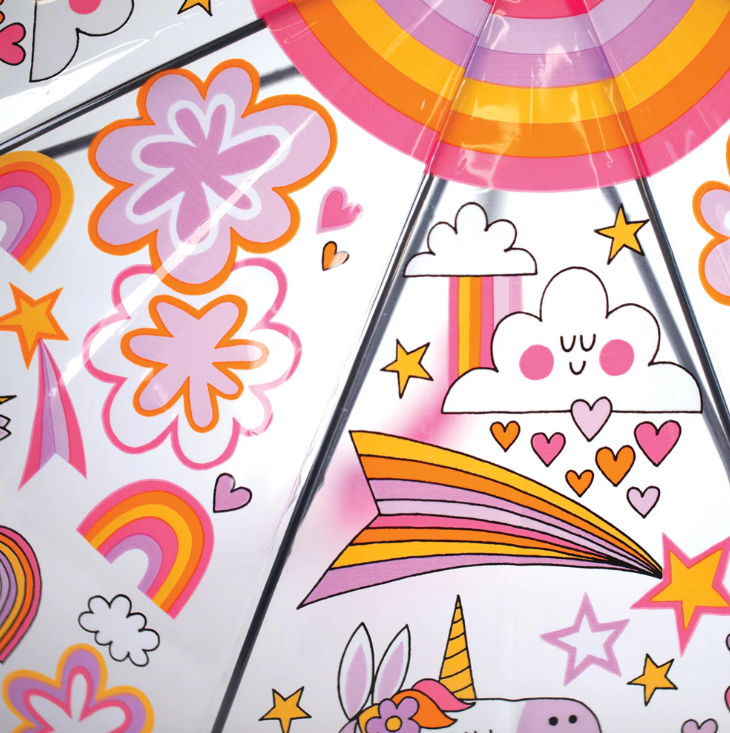 Paraguas Transparente Unicorns & Rainbows