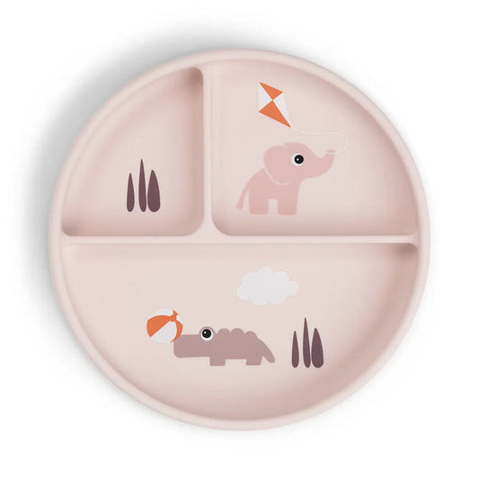 Plato Stick & Stay con Compartimentos Playground color Rosa