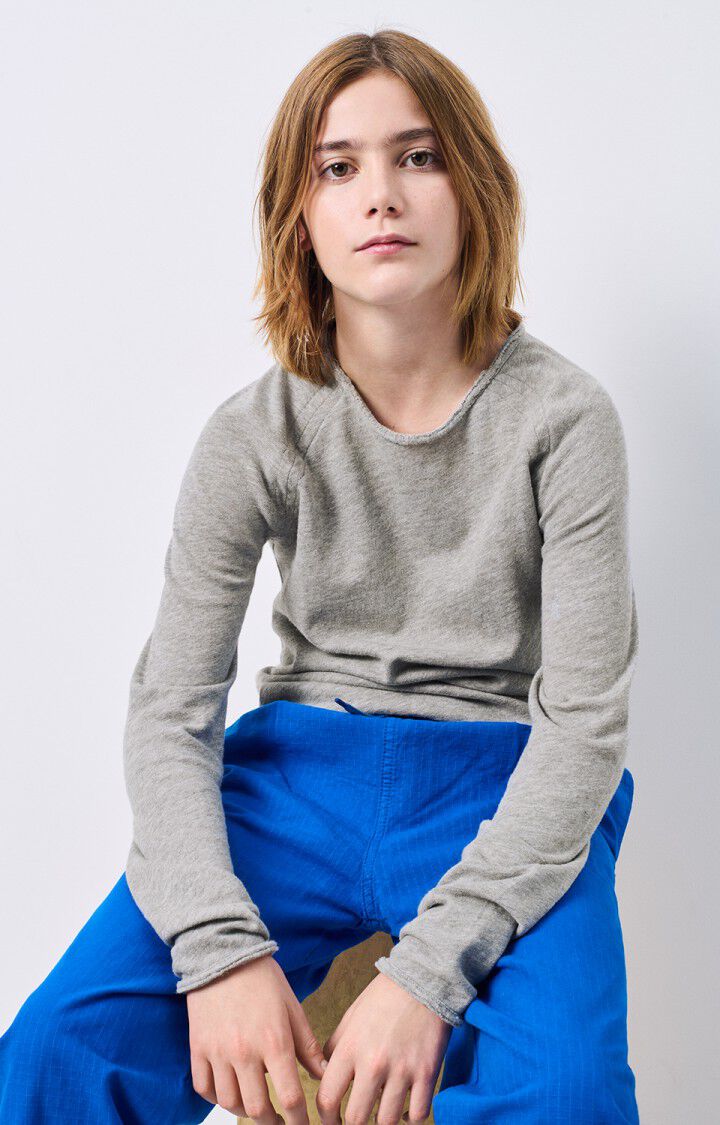 Camiseta gris grafito manga larga