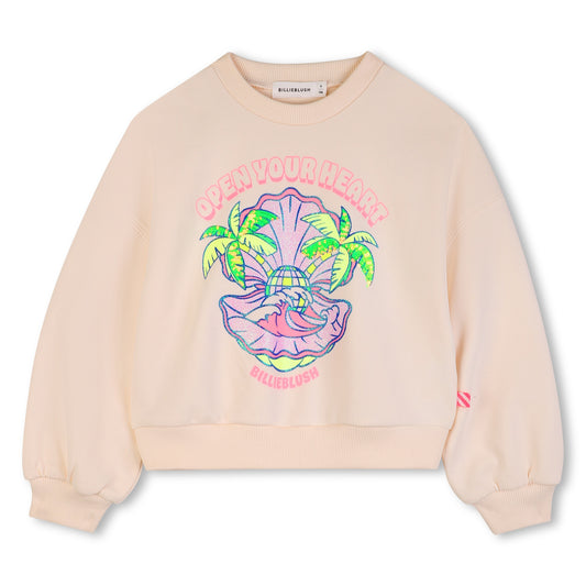 Sudadera de felpa con ilustración de lentejuelas