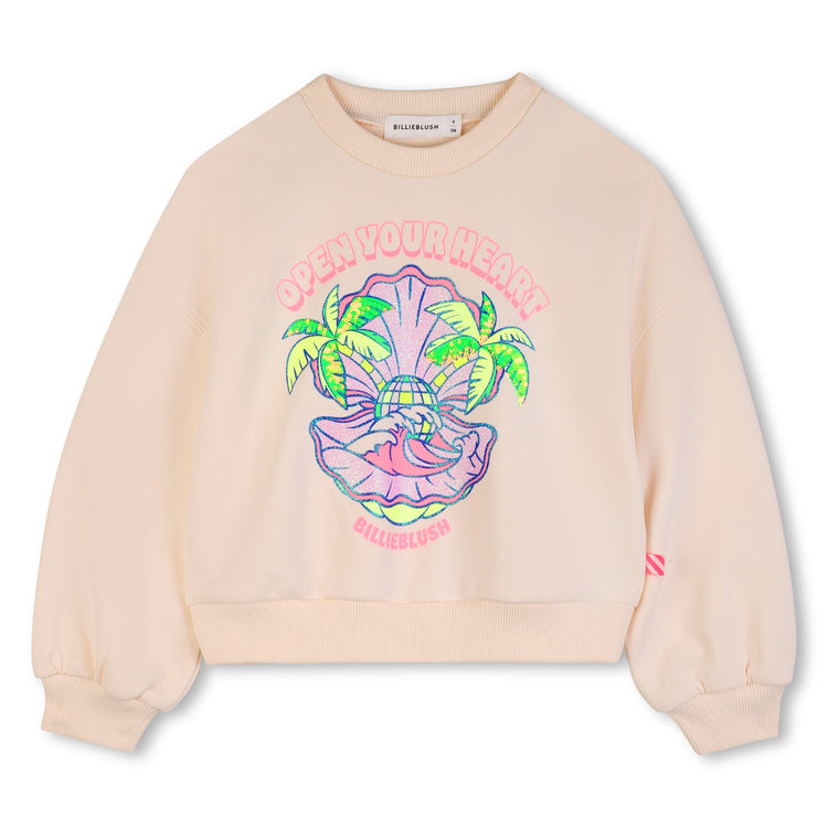 Sudadera de felpa con ilustración de lentejuelas