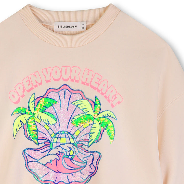 Sudadera de felpa con ilustración de lentejuelas
