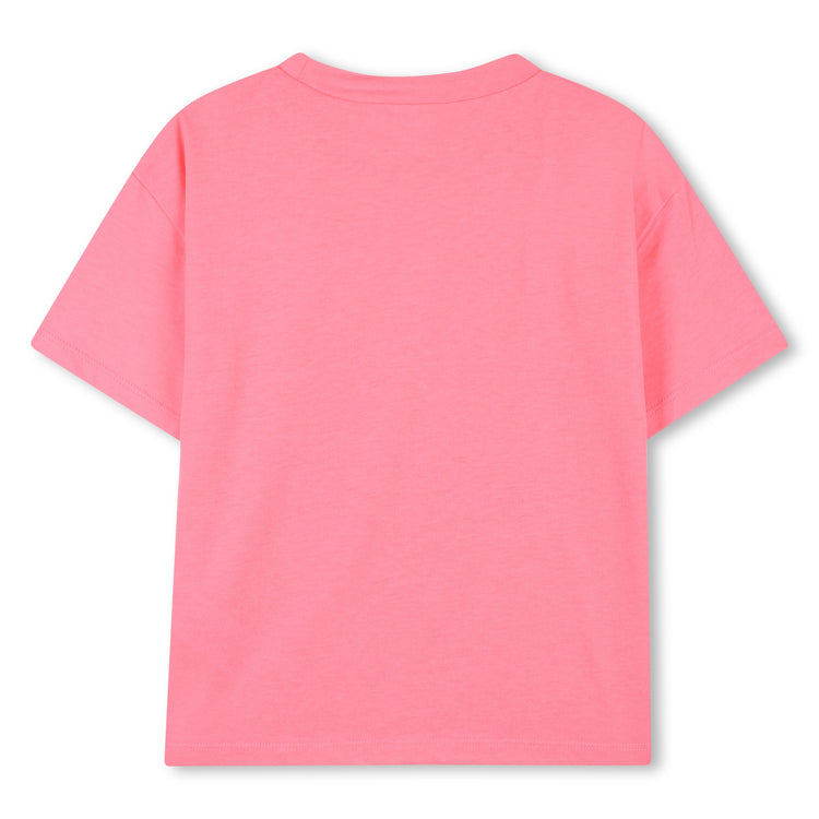 Camiseta de manga corta con ilustración brillante