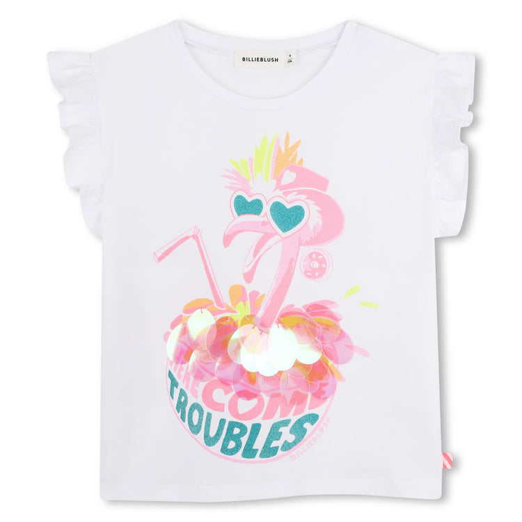 Camiseta de manga corta con volantes