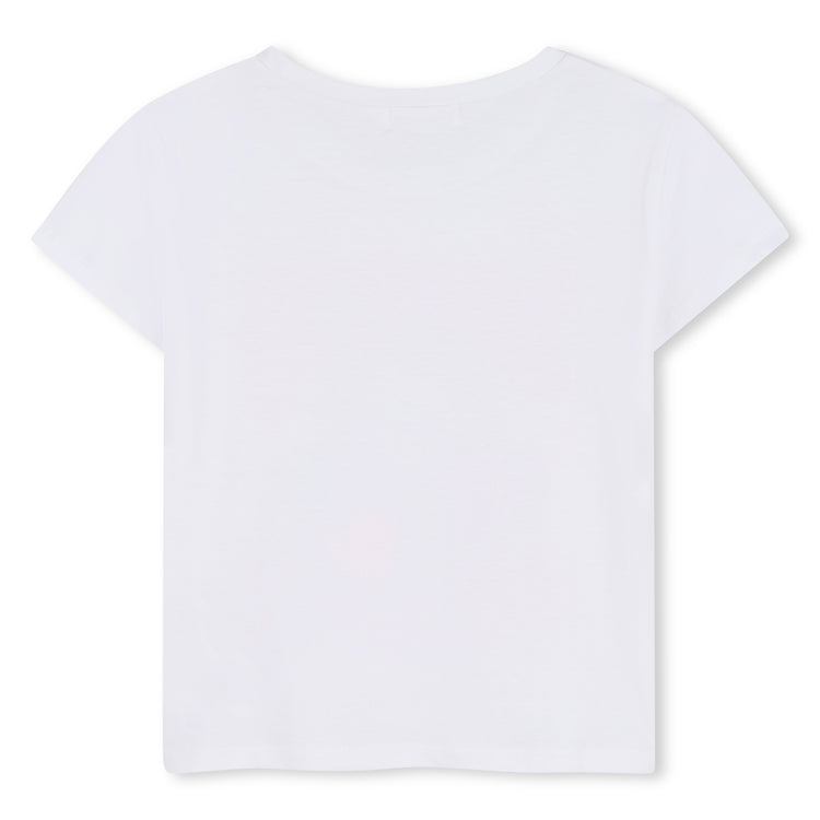 Camiseta de manga corta con ilustración brillante