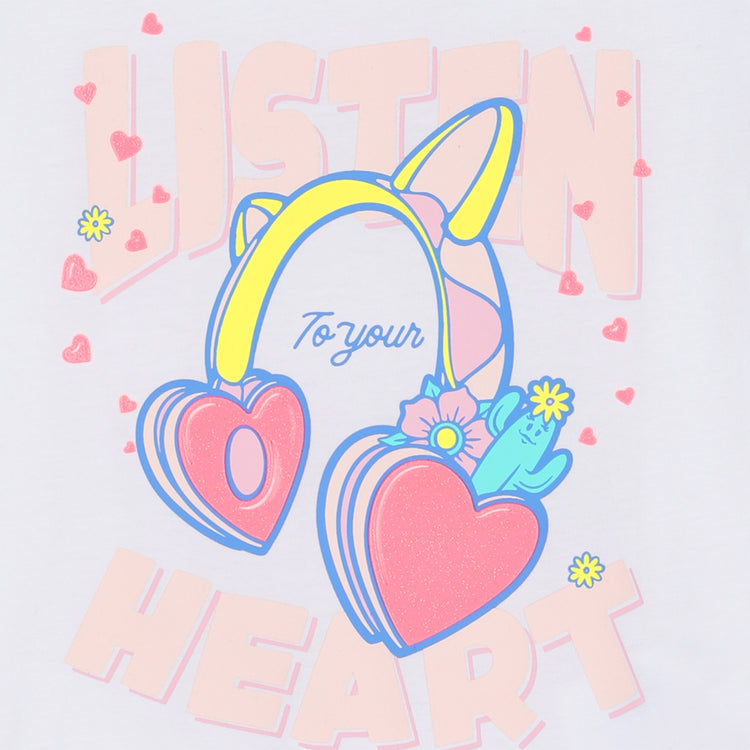 Camiseta de manga corta con ilustración brillante