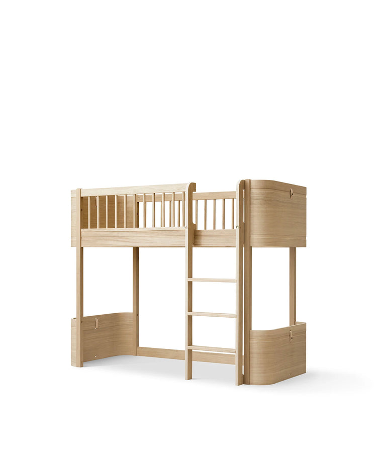 WOOD MINI + LOW LOFT BED, OAK