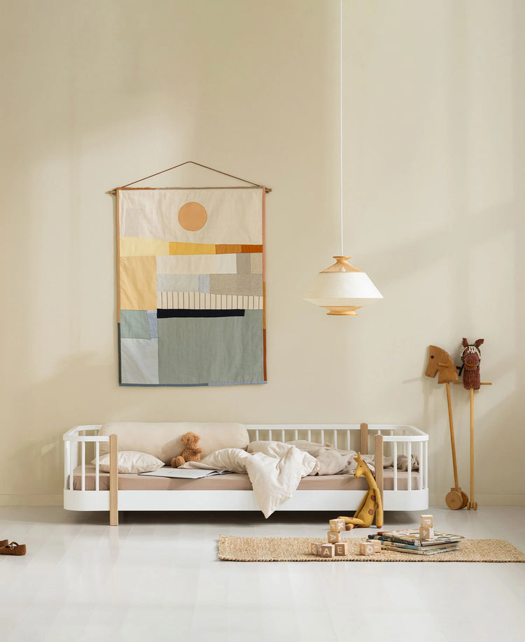 WOOD ORIGINAL FLOOR BED, WHITE/OAK