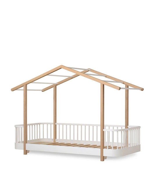 WOOD ORIGINAL HOUSE BED, WHITE/OAK