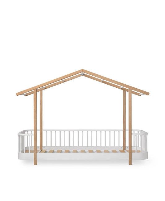 WOOD ORIGINAL HOUSE BED, WHITE/OAK
