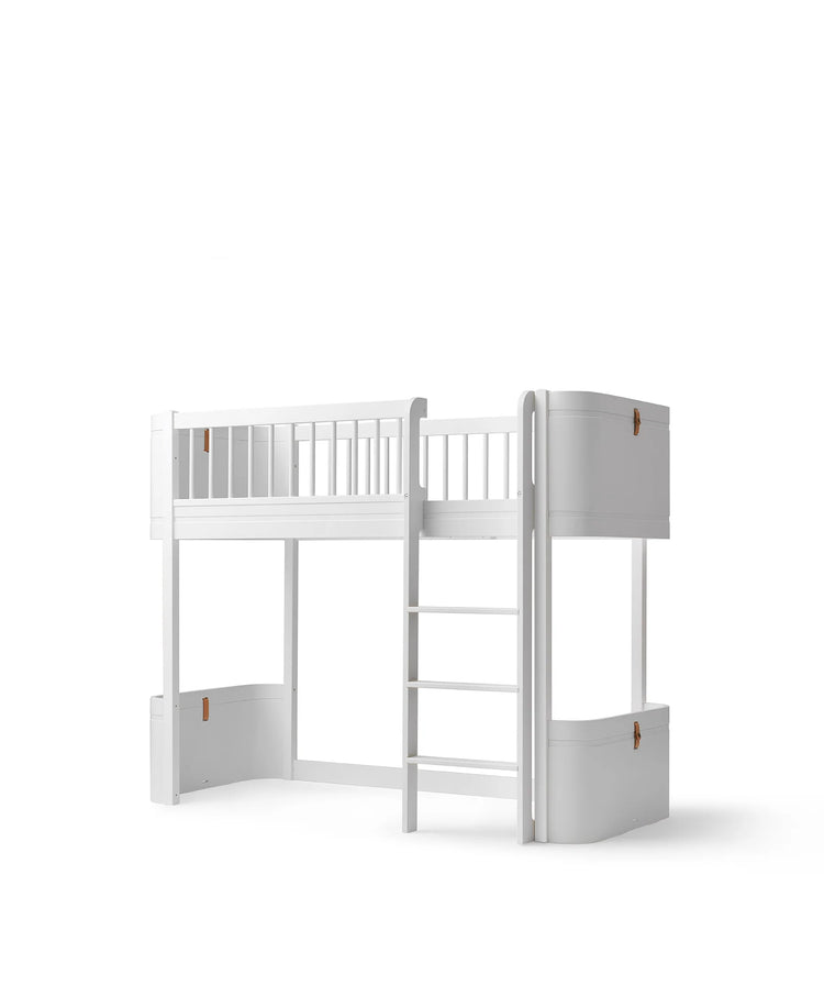 WOOD MINI + LOW LOFT BED, WHITE