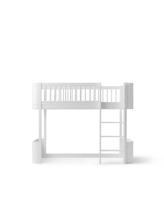 WOOD MINI + LOW LOFT BED, WHITE