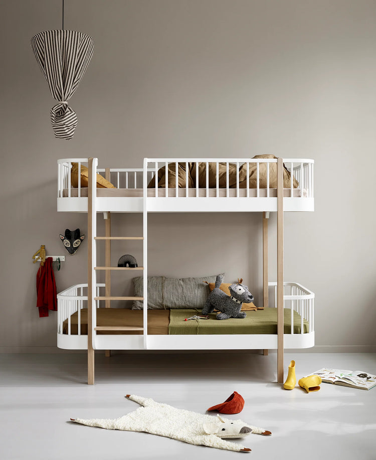 WOOD ORIGINAL BUNK BED, WHITE/OAK