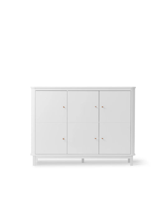 WOOD MULTI CUPBOARD 3 DOORS, WHITE