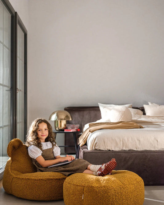 Maple Bear Beanbag and Ottoman Set