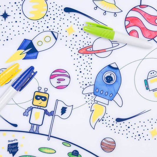 SET DE SILICONA PARA COLOREAR - EN EL ESPACIO