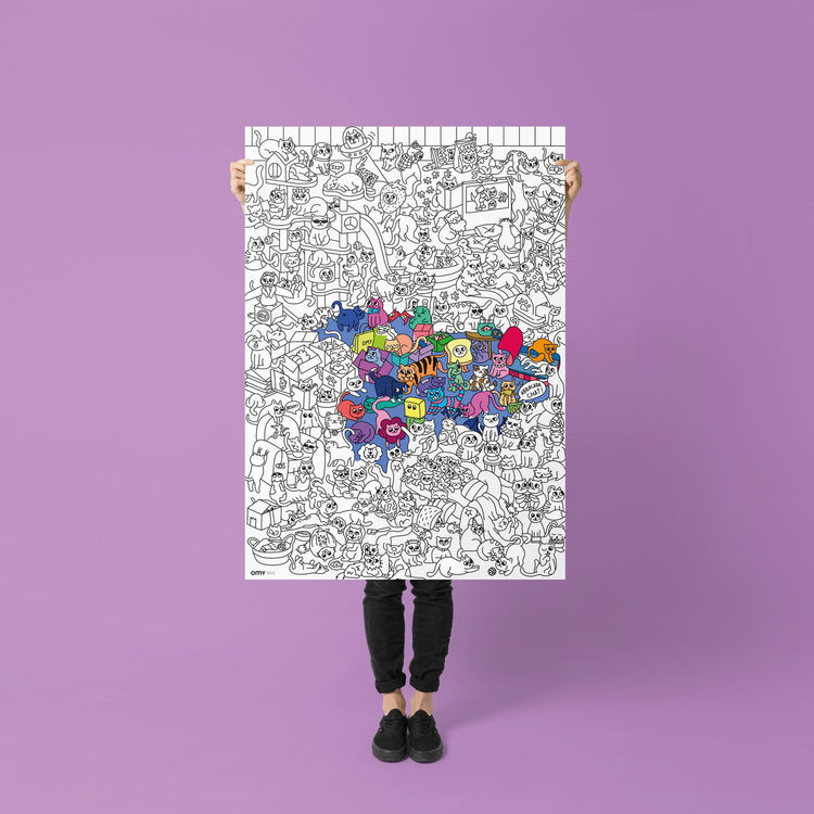 POSTER KITTY PARA COLOREAR