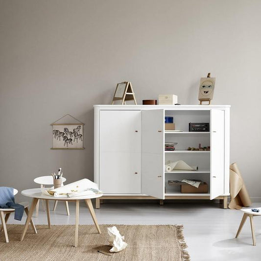 ARMARIO WOOD MULTI 3 PUERTAS BLANCO Y ROBLE