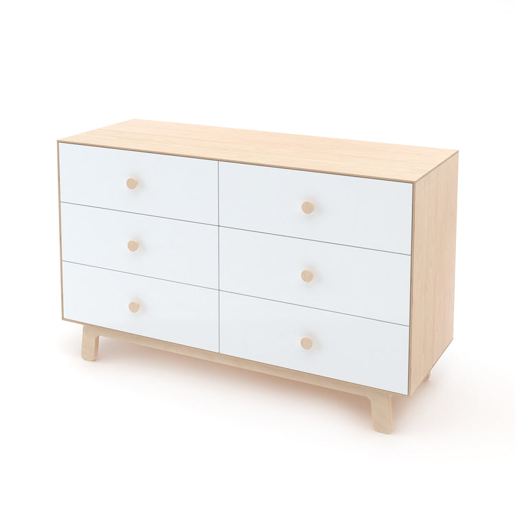 CÓMODA MERLÍN 6C blanco/abedul base sparrow