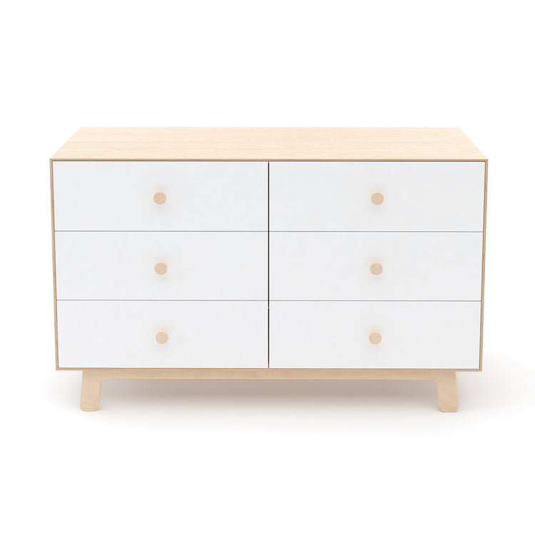 CÓMODA MERLÍN 6C blanco/abedul base sparrow