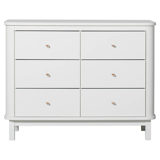 CÓMODA DE MADERA 6 CAJONES BLANCO