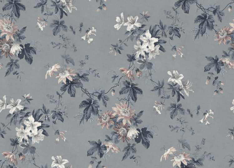 PAPEL PINTADO FLOR DE LA PASION MISTY BLUE