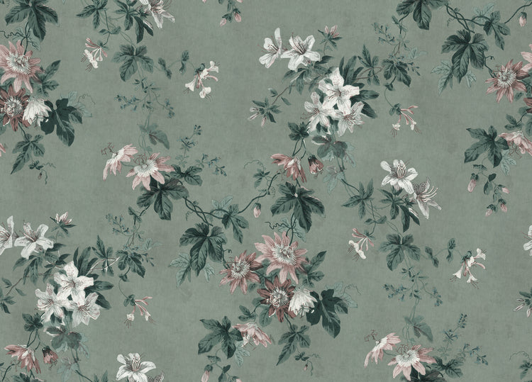 PAPEL PINTADO FLOR DE LA PASION SAGE GREEN