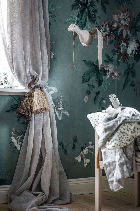 PAPEL PINTADO FLOR DE LA PASION SAGE GREEN