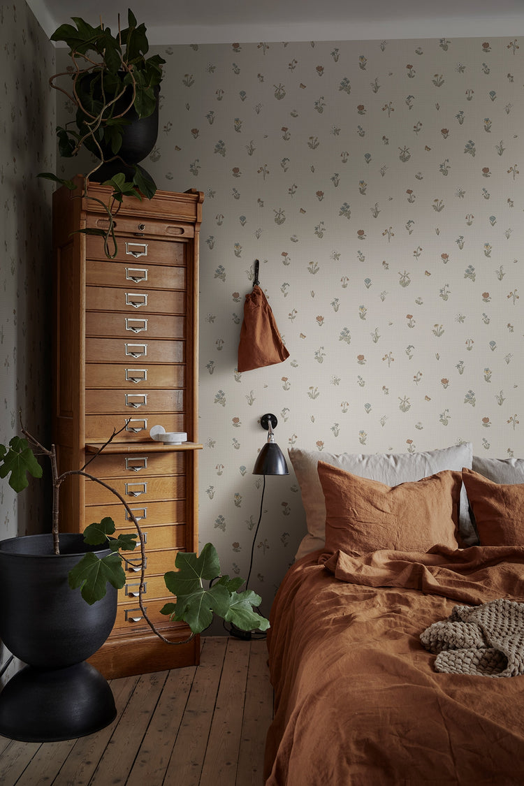 PAPEL PINTADO FLORES NÓRDICAS