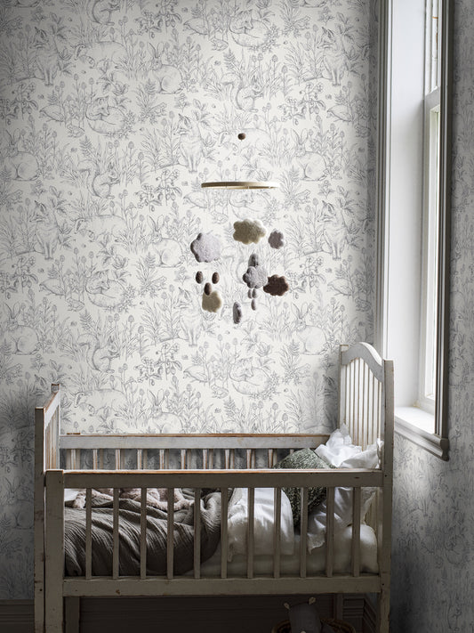 PAPEL PINTADO FOREST FRIENDS WHITE