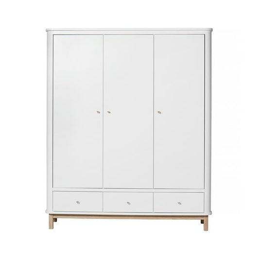 ARMARIO WOOD 3 PUERTAS BLANCO Y ROBLE